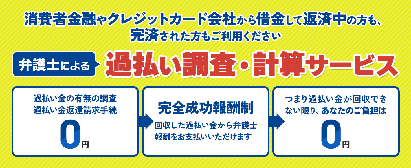 消費者金融から借金を全額返済(完済)された方へ 弁護士による過払い調査サービス