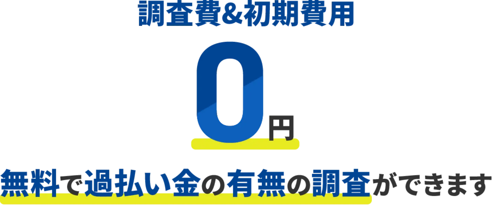 過払い金調査サービス 費用のご案内